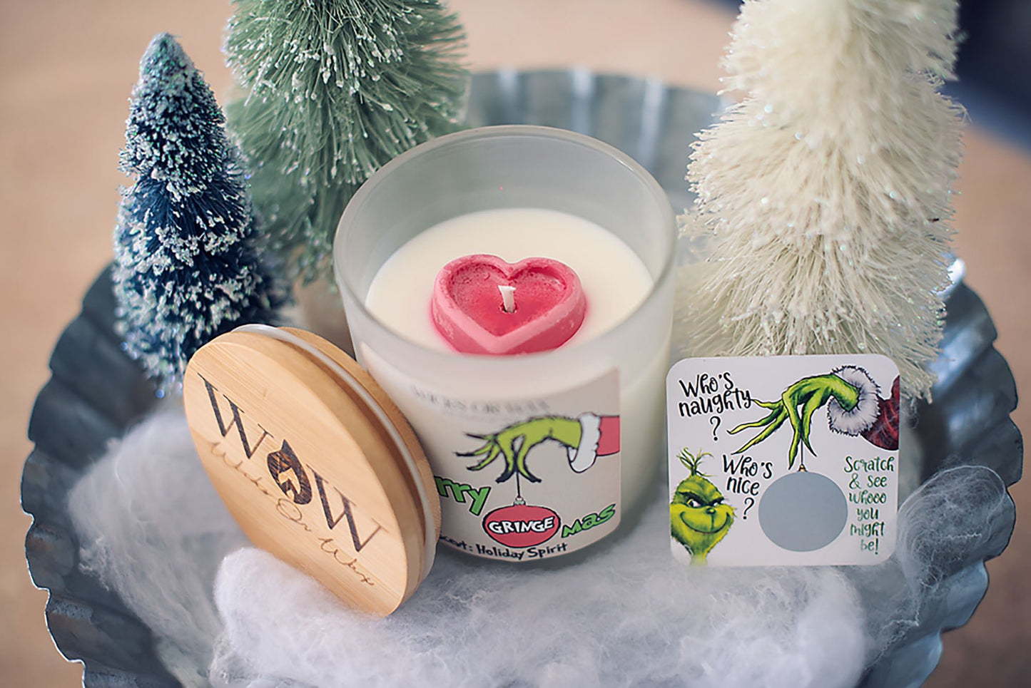 Grinch Candle - Wicks Or Wax (WOW)Grinch Candle